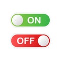 Flat icon On and Off Toggle switch button vector format. Vector illustration. Royalty Free Stock Photo